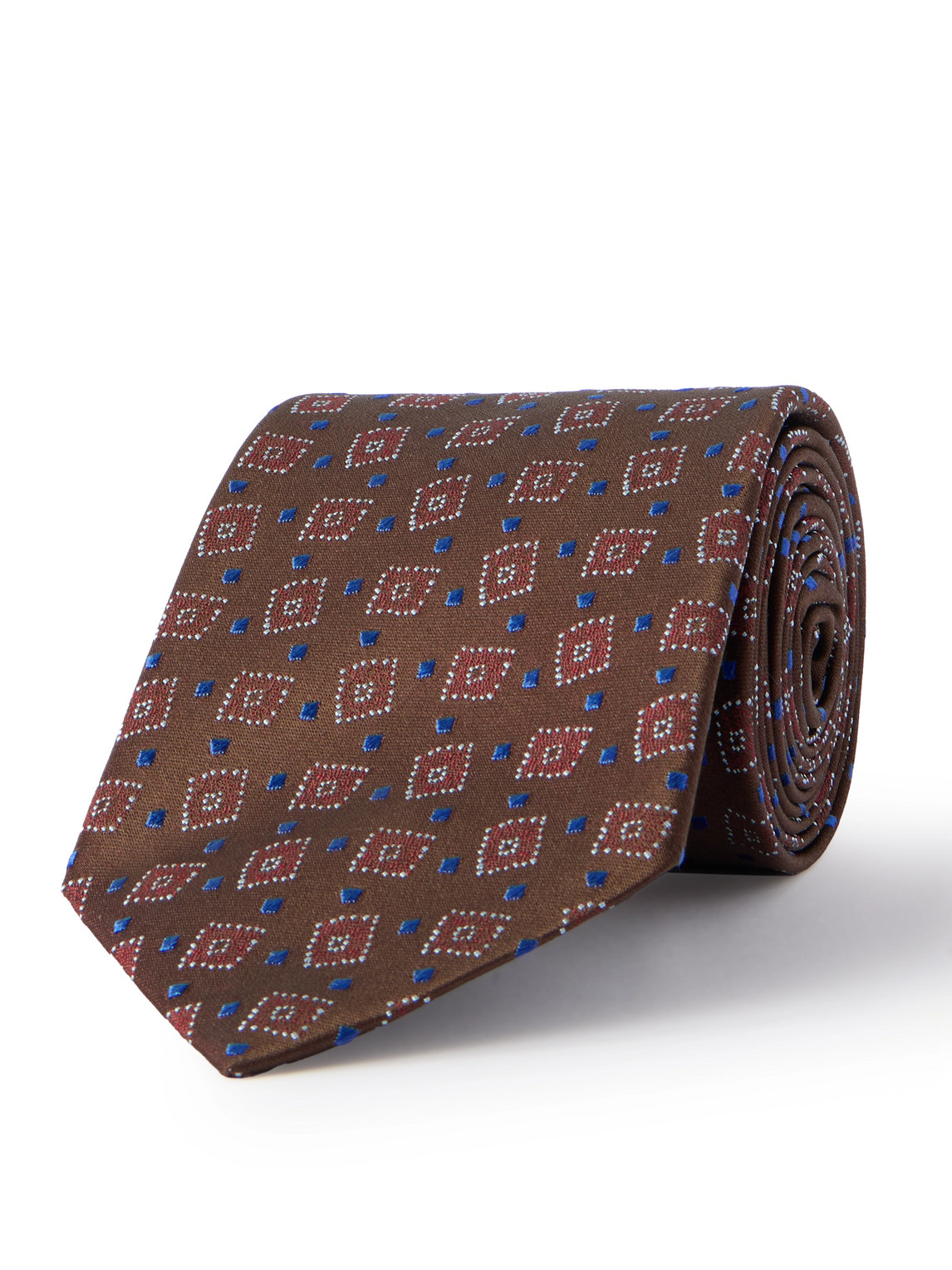 Charvet 8.5cm Silk-jacquard Tie In Brown