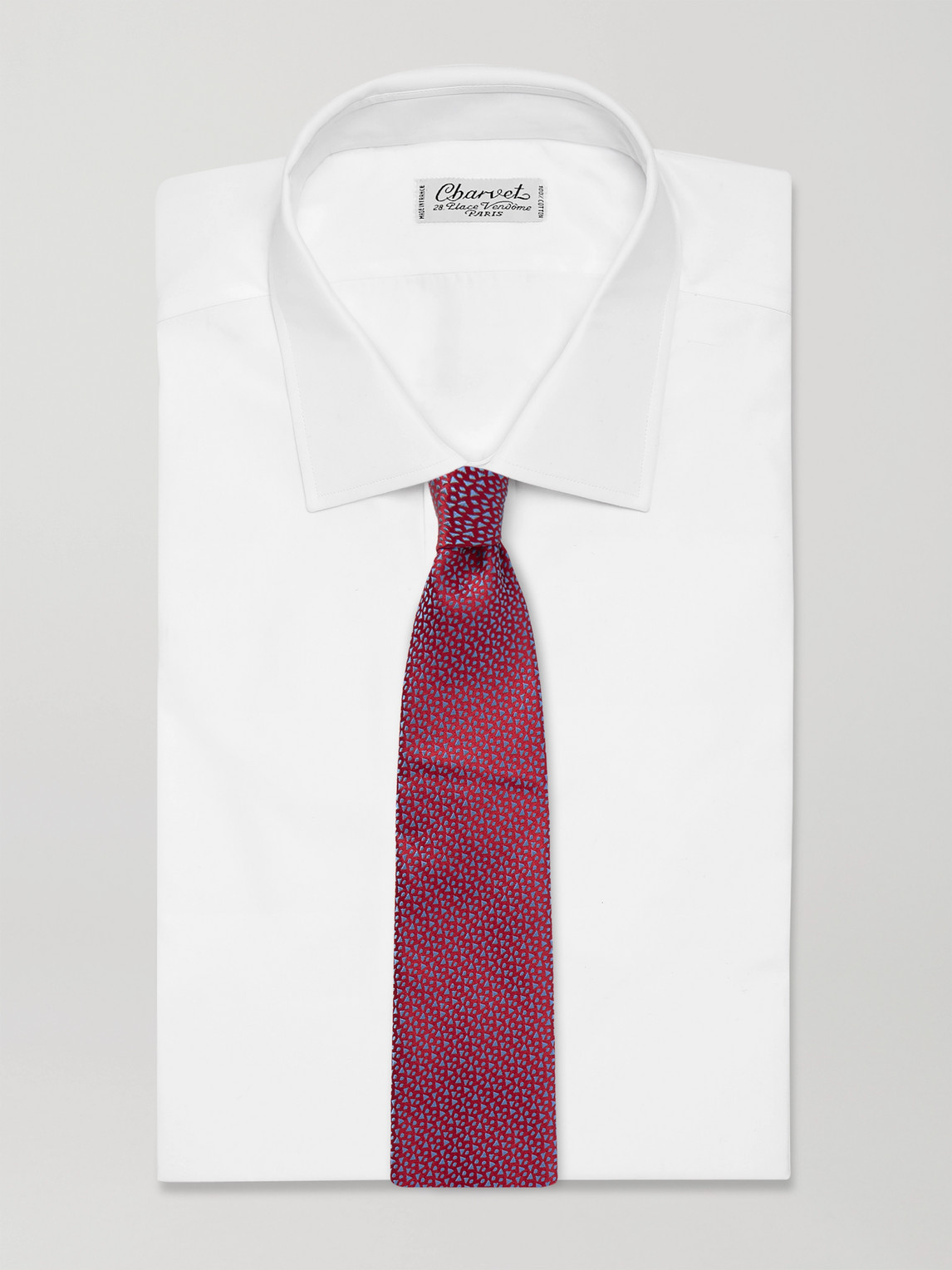 Charvet 8.5cm Embroidered Silk-twill Tie In Red