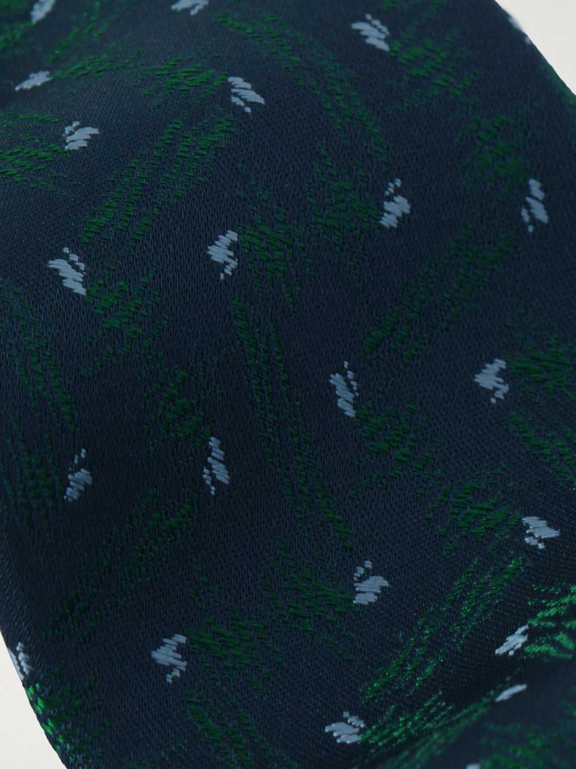 Charvet 8.5cm Embroidered Silk Tie In Green
