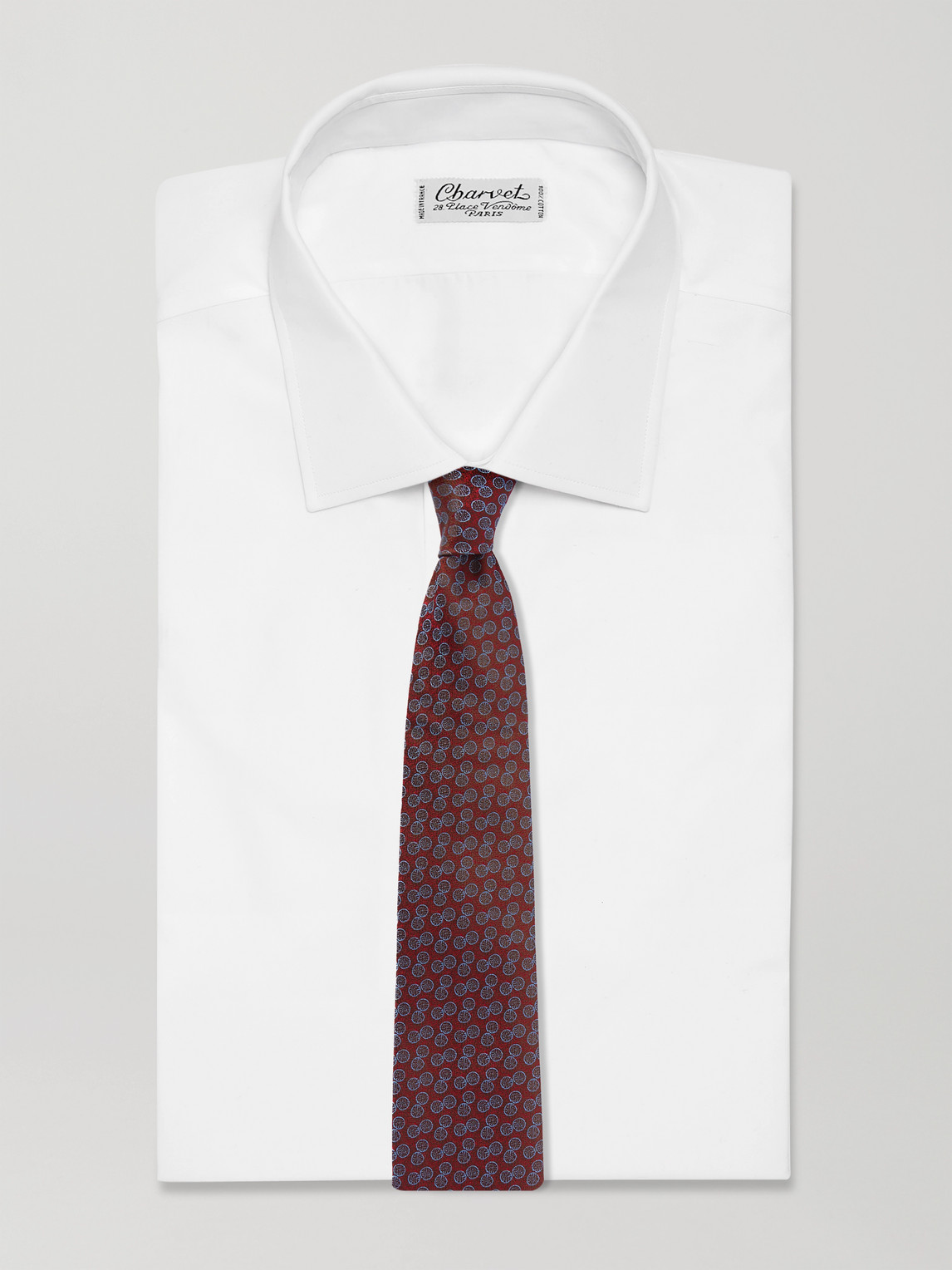 Charvet 8cm Silk-jacquard Tie In Red