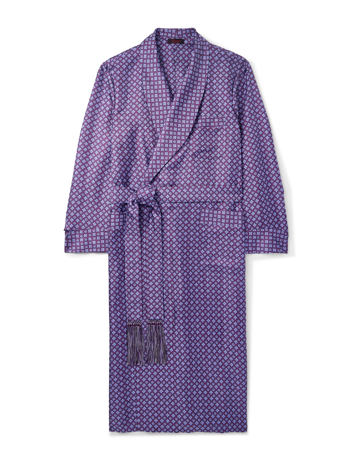 Belted Printed Silk-Twill Robe