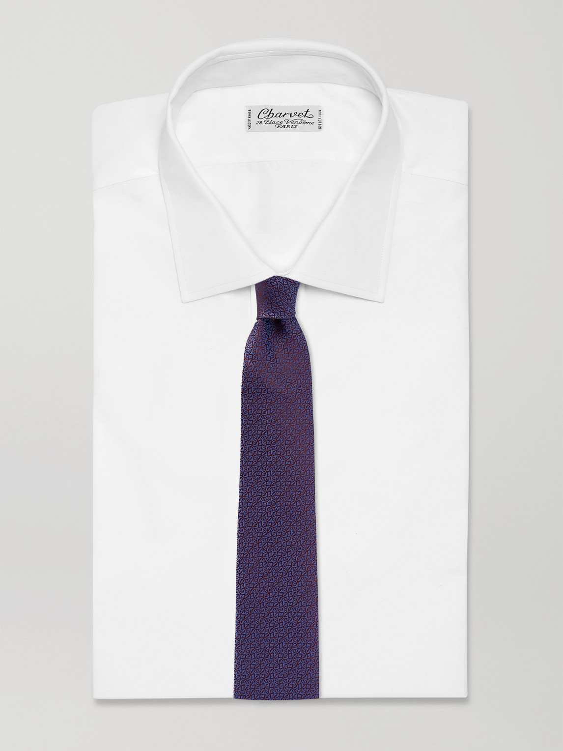 Charvet 8.5cm Silk-jacquard Tie In Blue