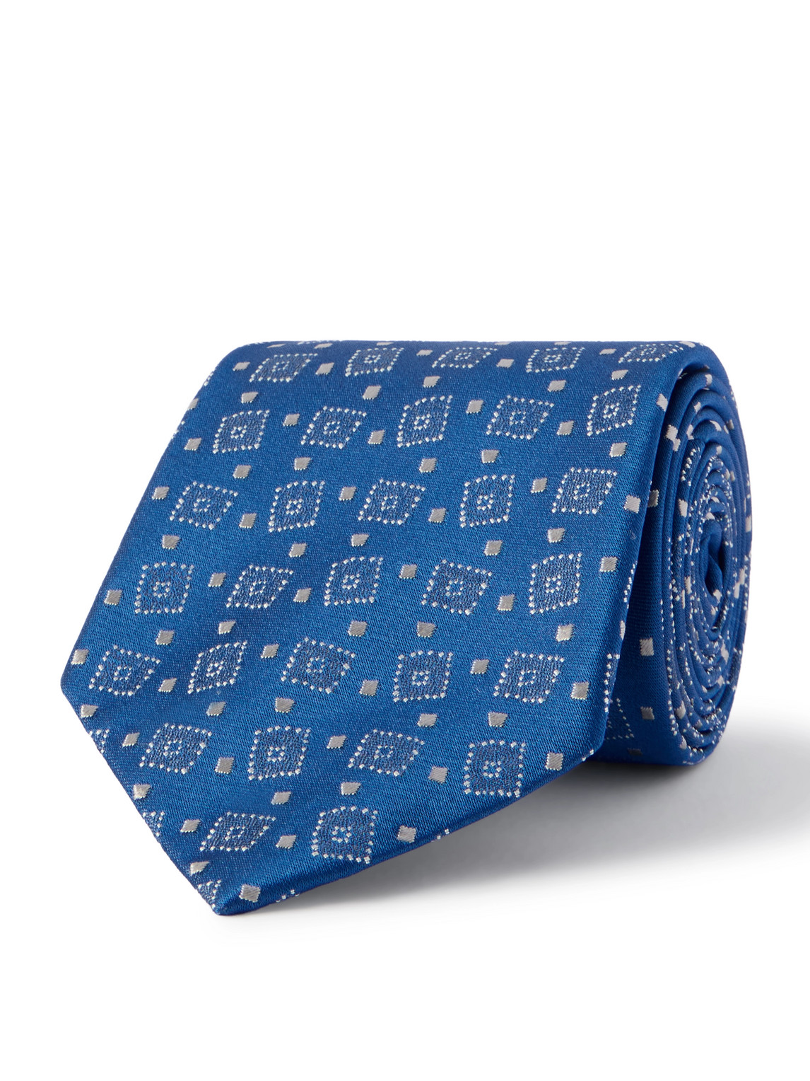 Charvet 8.5cm Silk-jacquard Tie In Blue