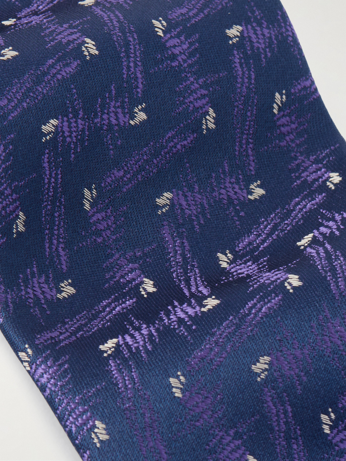 Charvet 8.5cm Embroidered Silk Tie In Purple