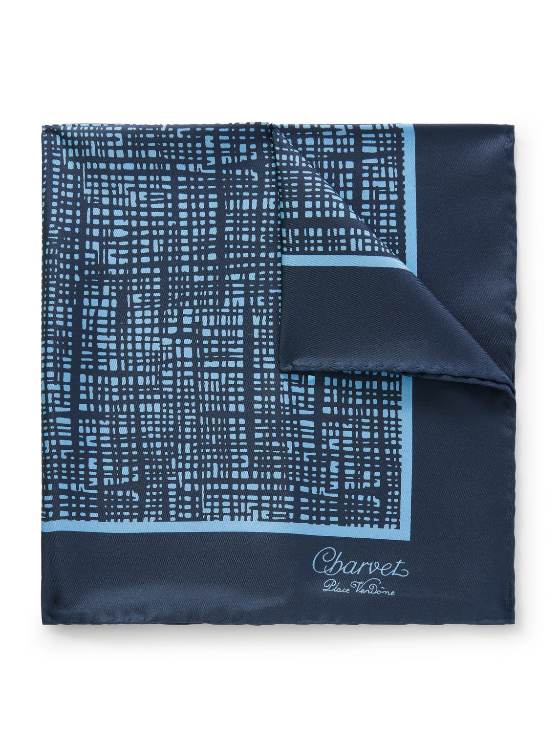 Charvet Printed Silk-twill Pocket Square In Blue