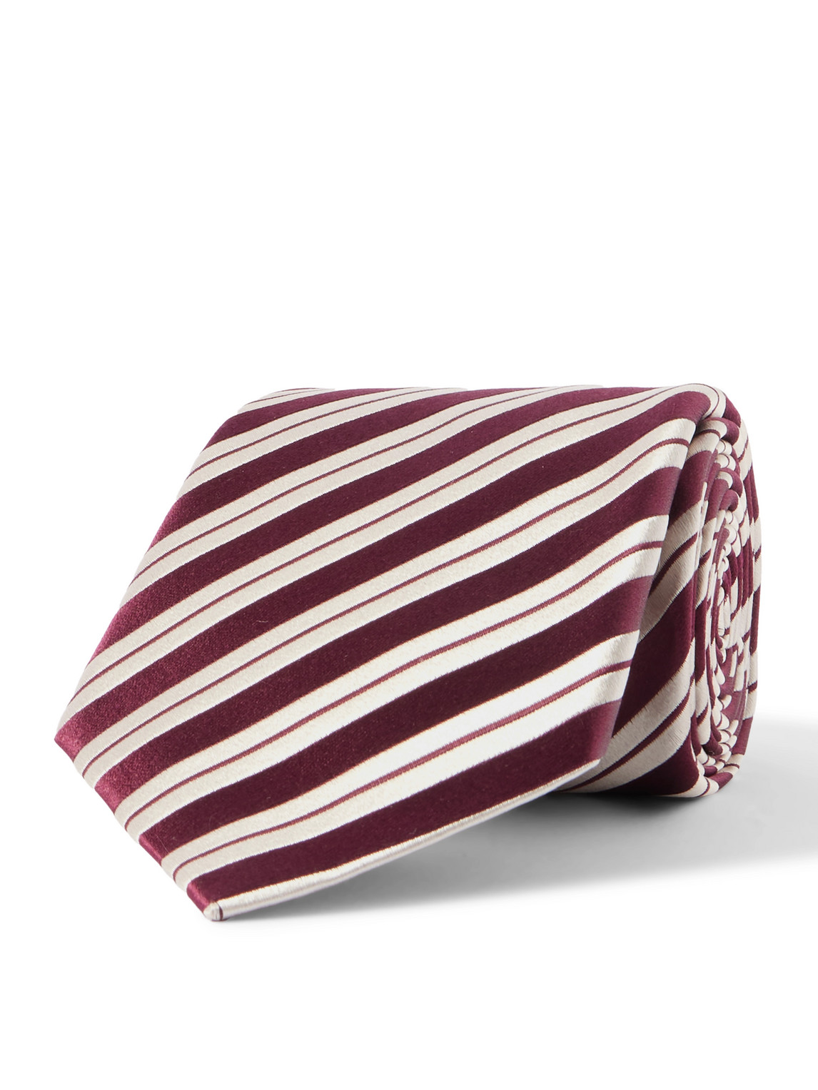 Charvet 8.5cm Classic Striped Silk Tie In Red