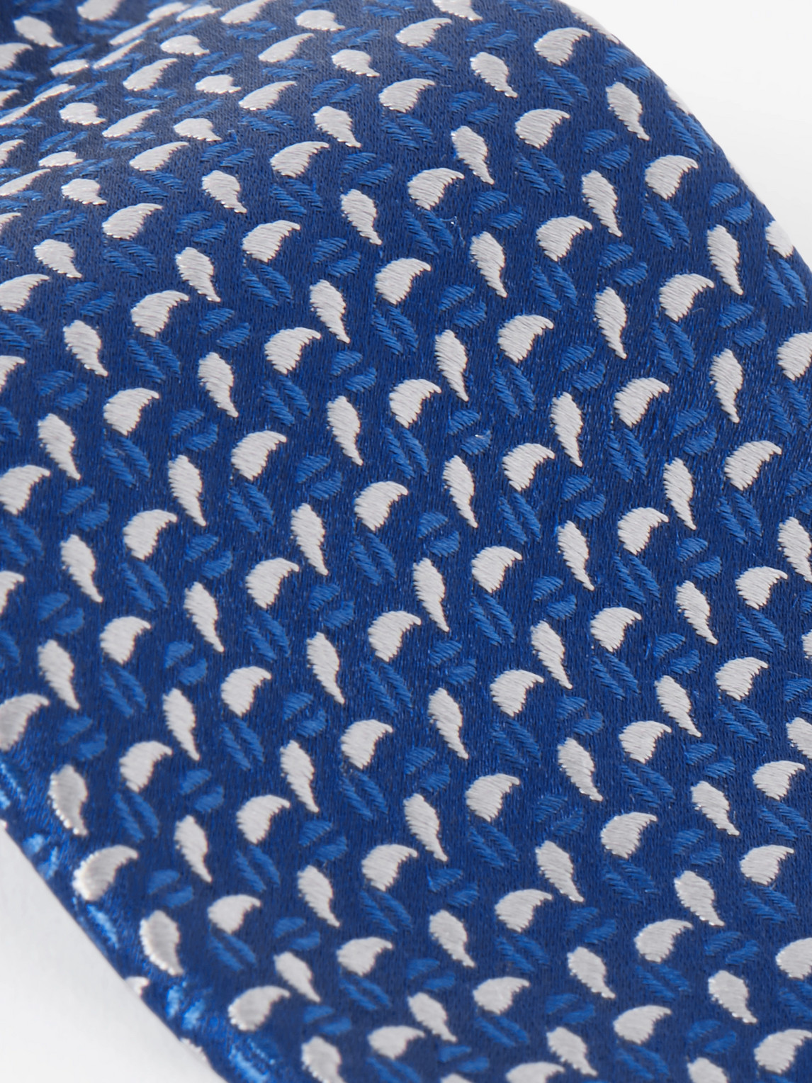 Charvet 8.5cm Embroidered Silk-twill Tie In Blue