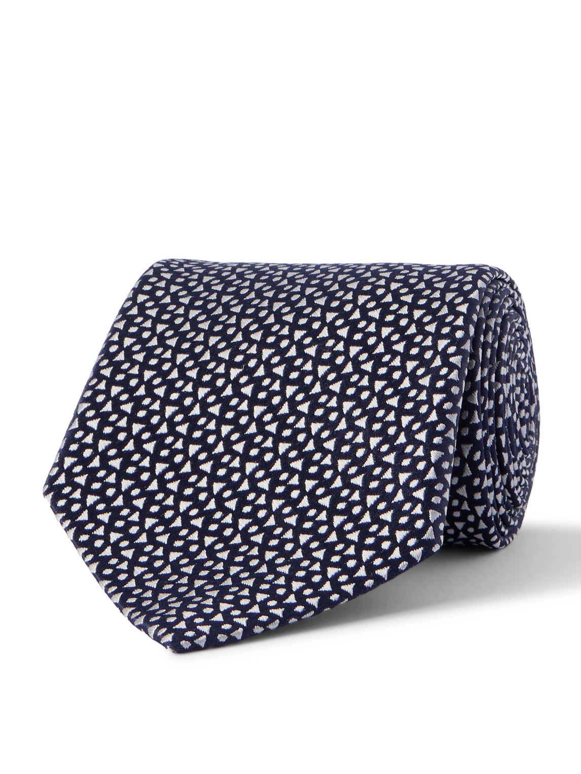Charvet 8.5cm Embroidered Silk-twill Tie In Blue