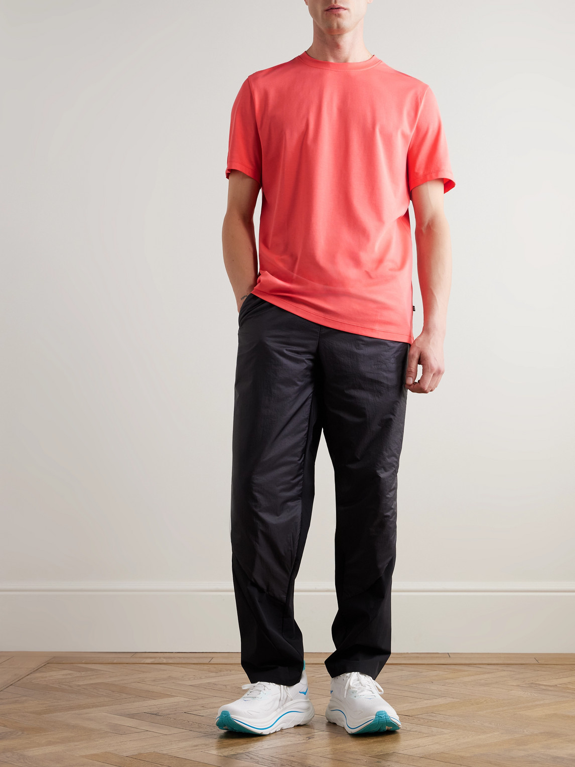 On Focus Logo-print Cott-blend Jersey T-shirt In Red