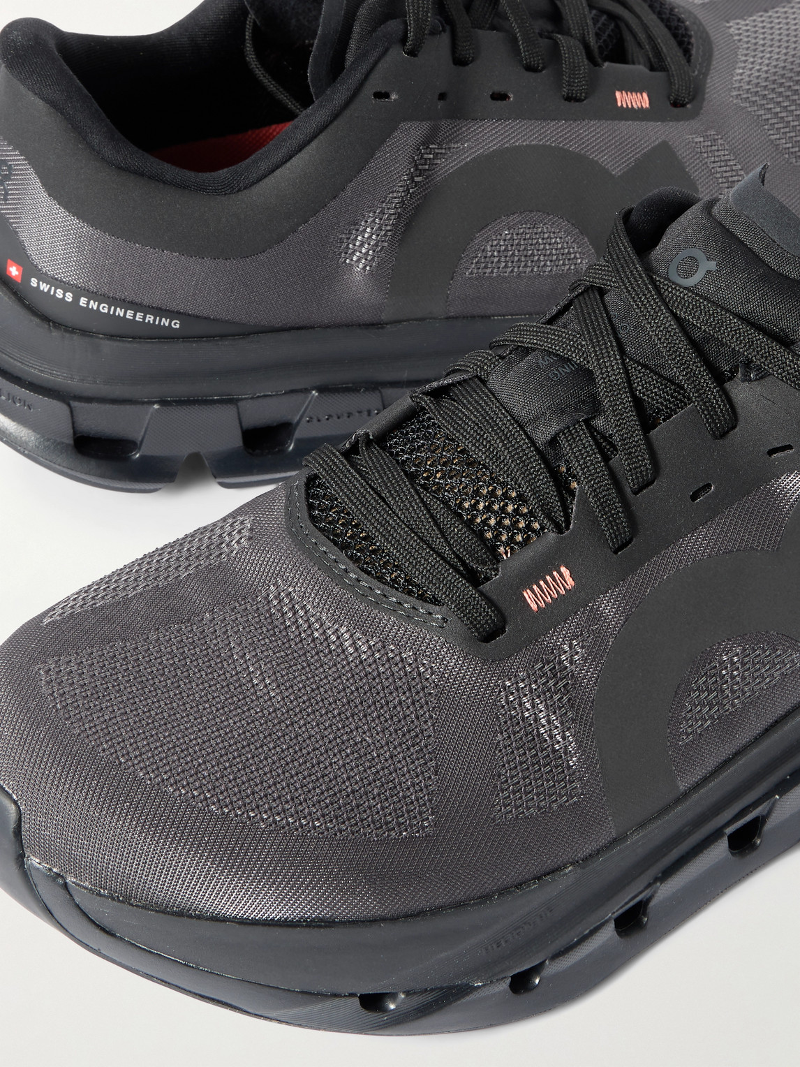 On Cloudflow 5 Rubber-trimmed Mesh Running Sneakers In Black