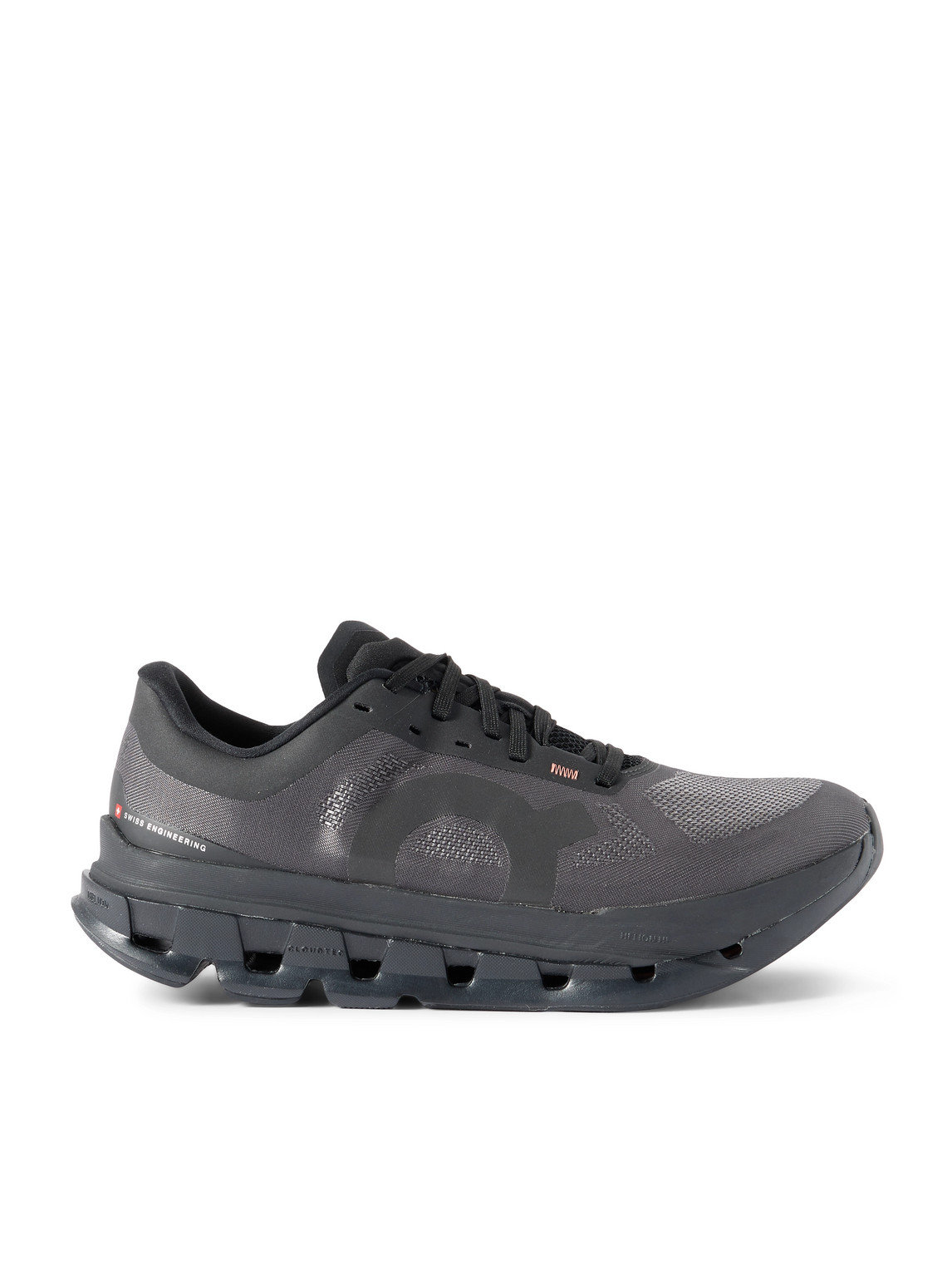 On Cloudflow 5 Rubber-trimmed Mesh Running Sneakers In Black