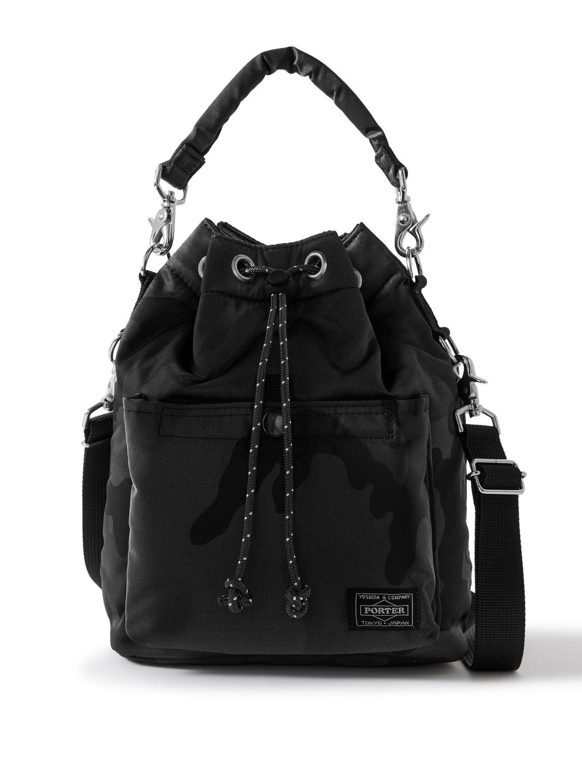 Balloon Sac Camouflage-Print Nylon-Twill Bucket Bag