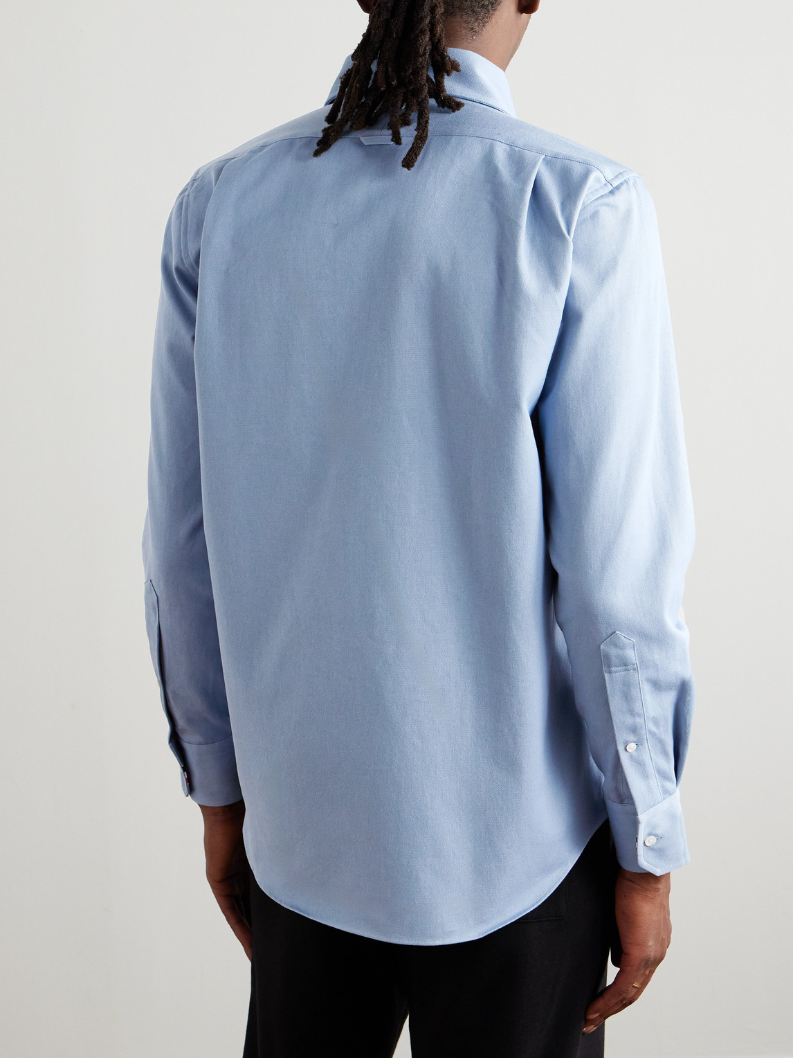 Thom Browne Extra Trim Fit Oxford Shirt With Grosgrain Trim