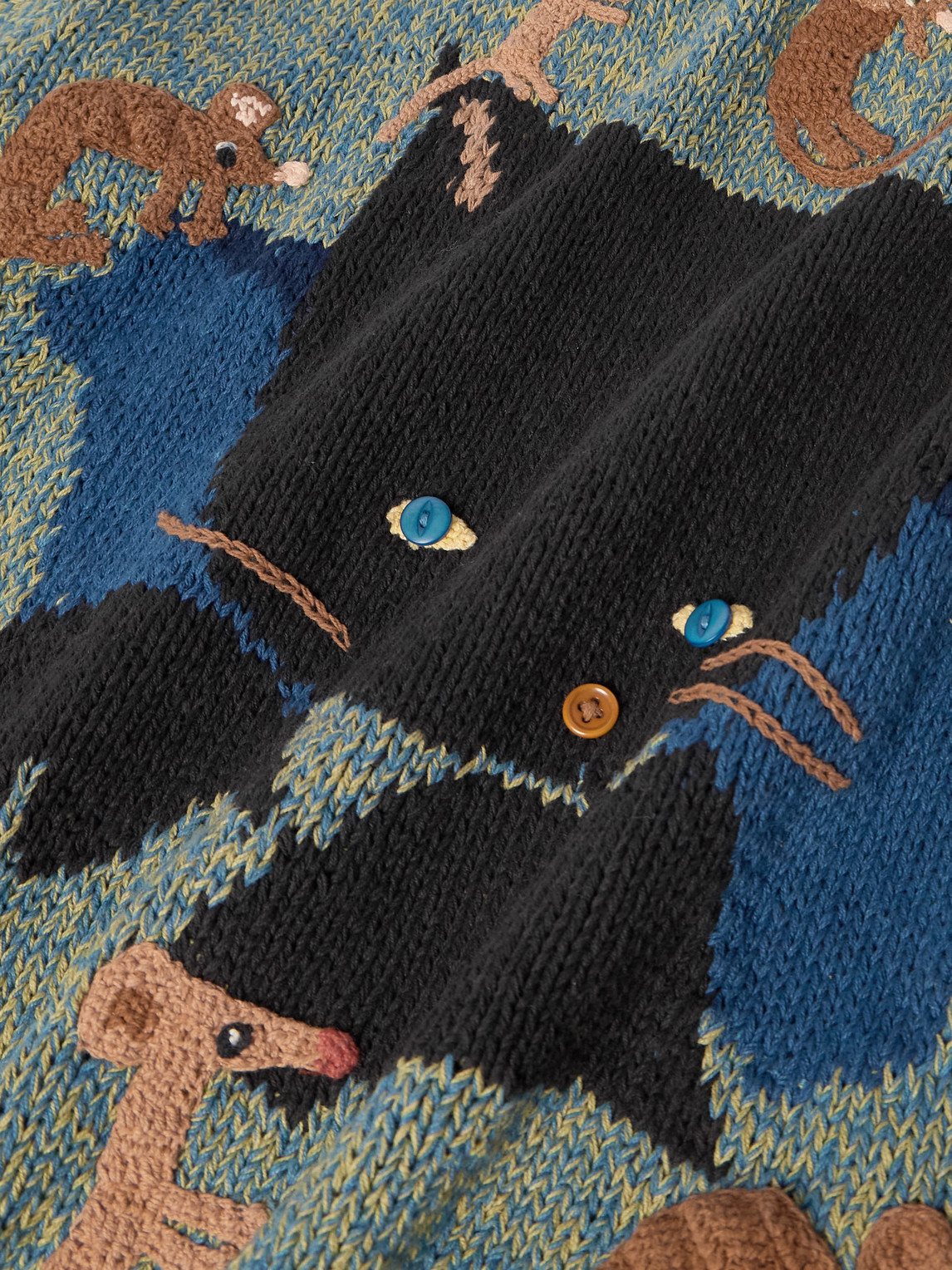 Story Mfg. Piper Cropped Embroidered Organic Cotton Sweater In Multi