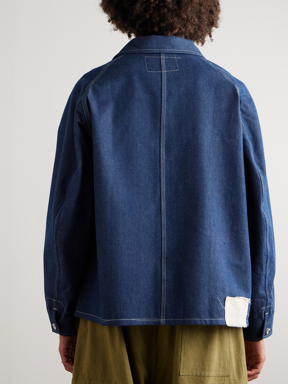 Story Mfg. Wonky-wear Circuit Indigo-dyed Organic Denim Jacket In Blue