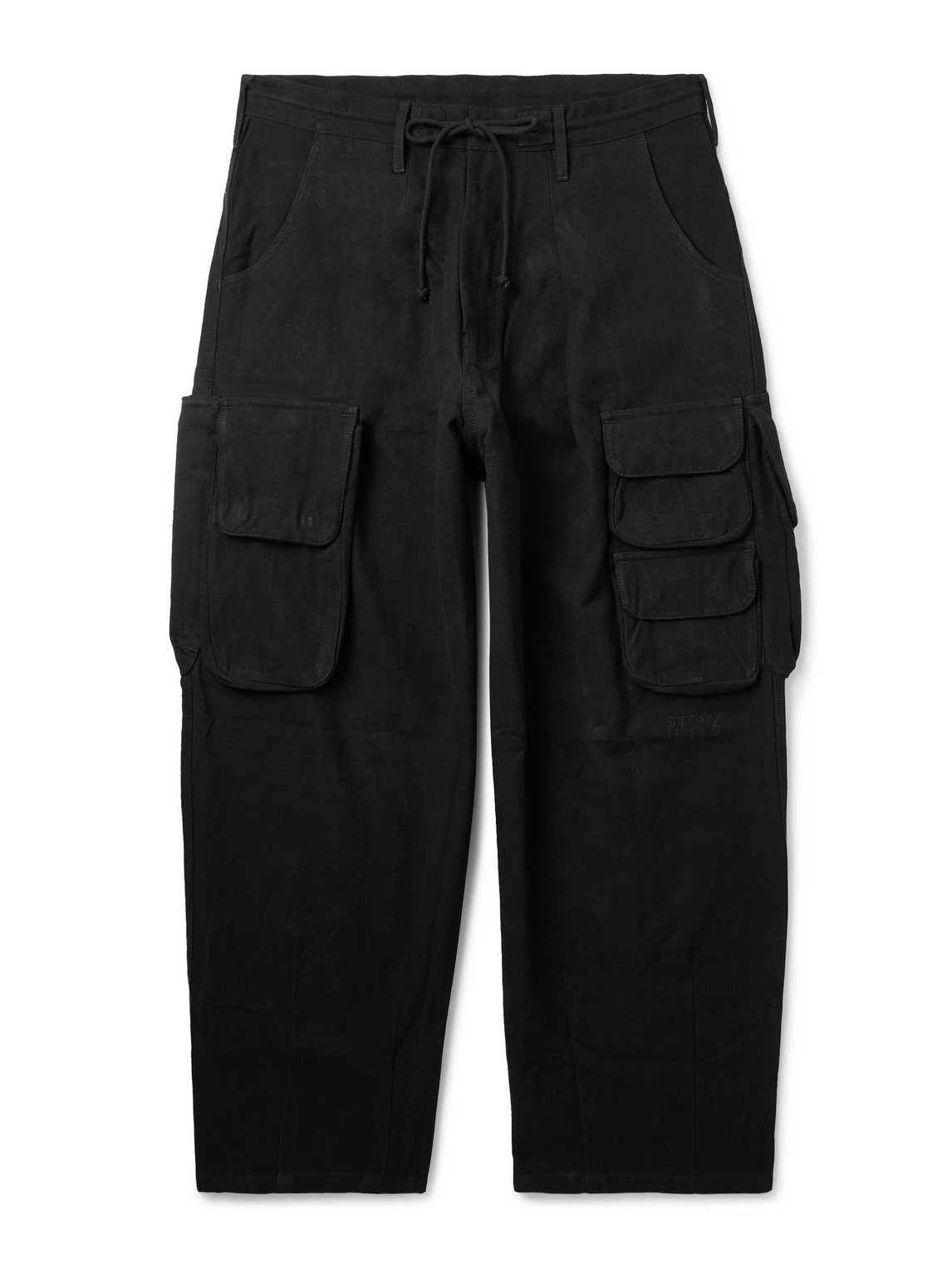 Forager Straight-Leg Pleated Organic Cotton Drawstring Cargo Trousers