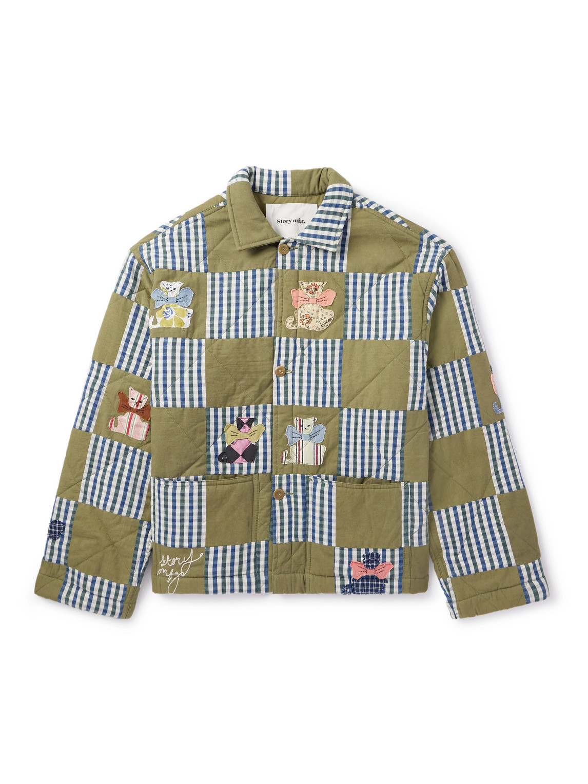 Story Mfg. Short On Time Patchwork Organic Cotton Jacket In Multi