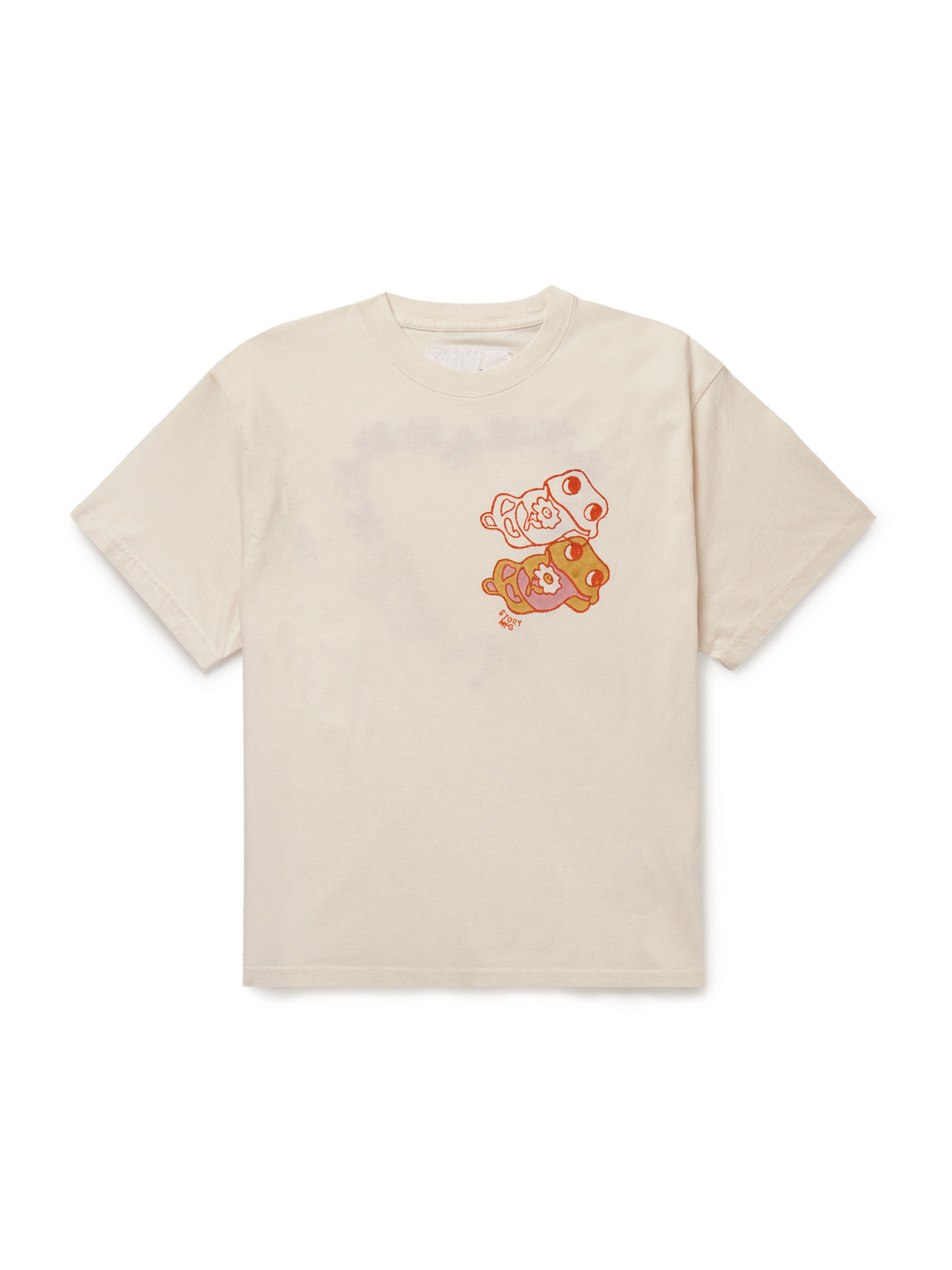 Story Mfg. Grateful Printed Organic Cotton-jersey T-shirt In Neutral