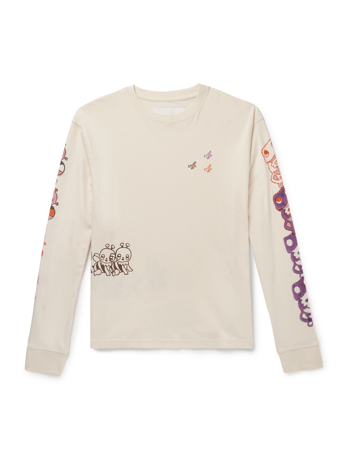 Story Mfg. Grateful Logo-print Organic Cotton-jersey T-shirt In Neutral