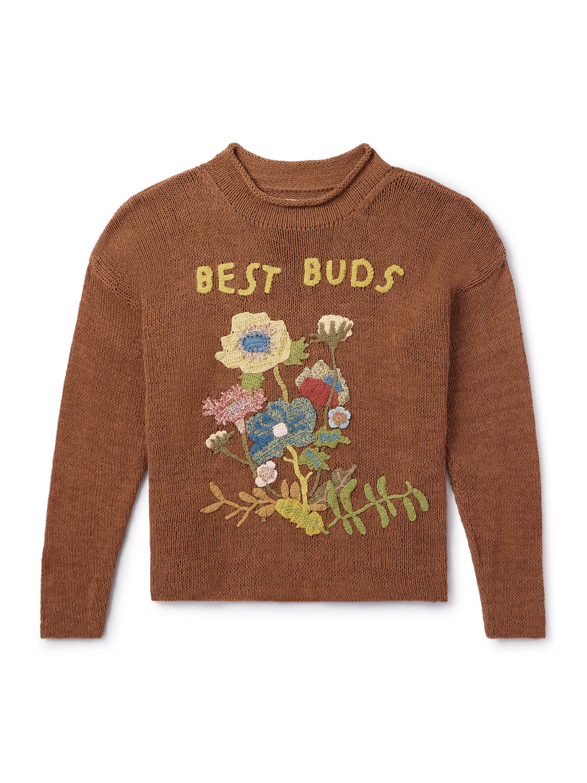 Story Mfg. Twinsun Embroidered Organic Cotton Sweater In Brown