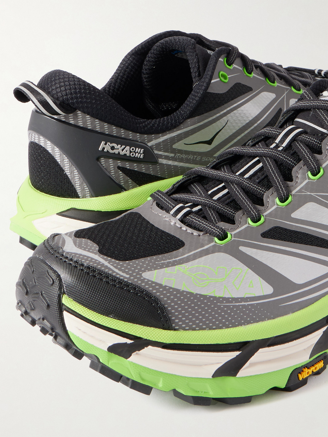 Hoka Mafate Speed 2 Rubber And Mesh Running Sneakers In Gray