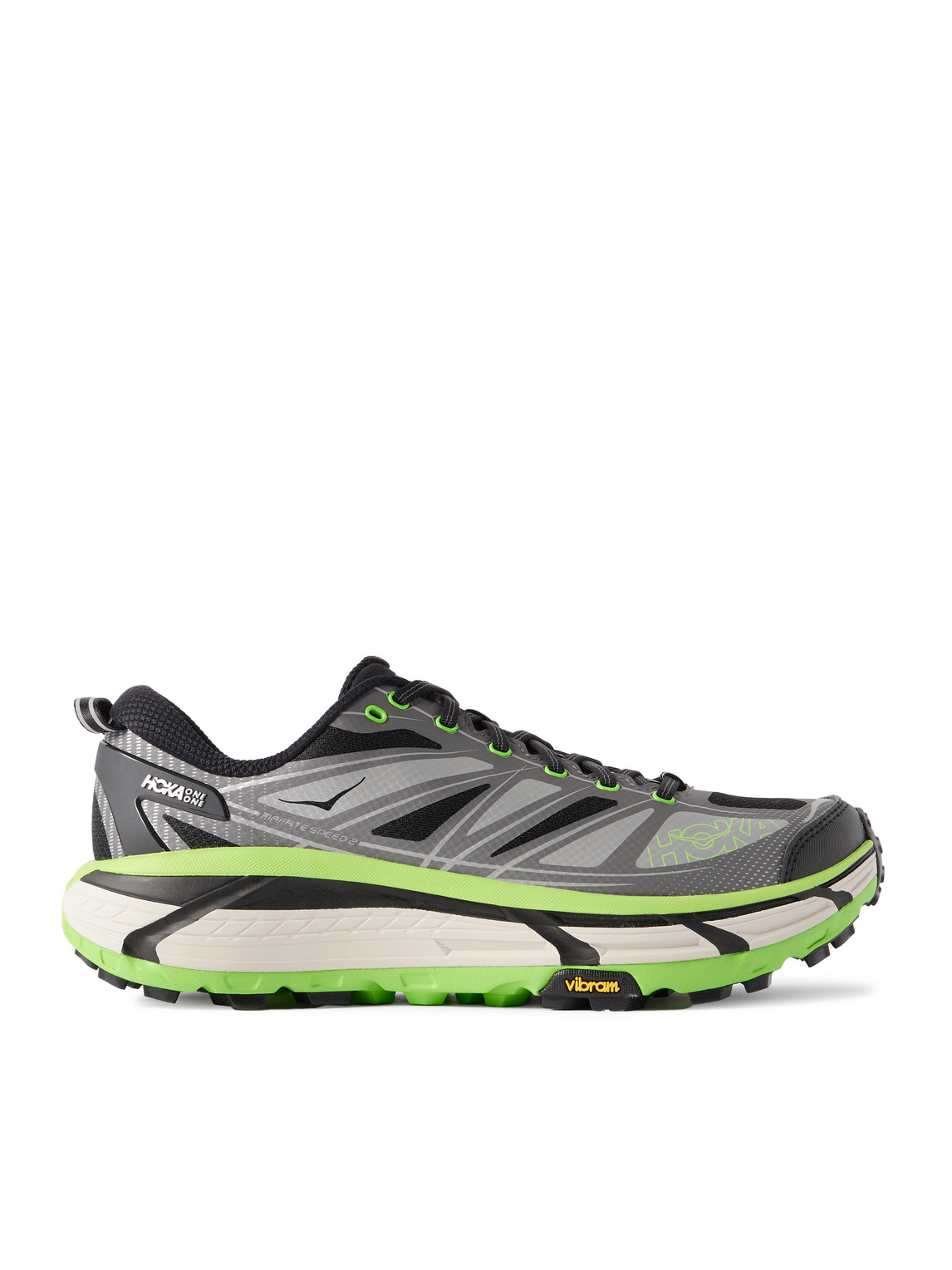 Hoka Mafate Speed 2 Rubber And Mesh Running Sneakers In Gray