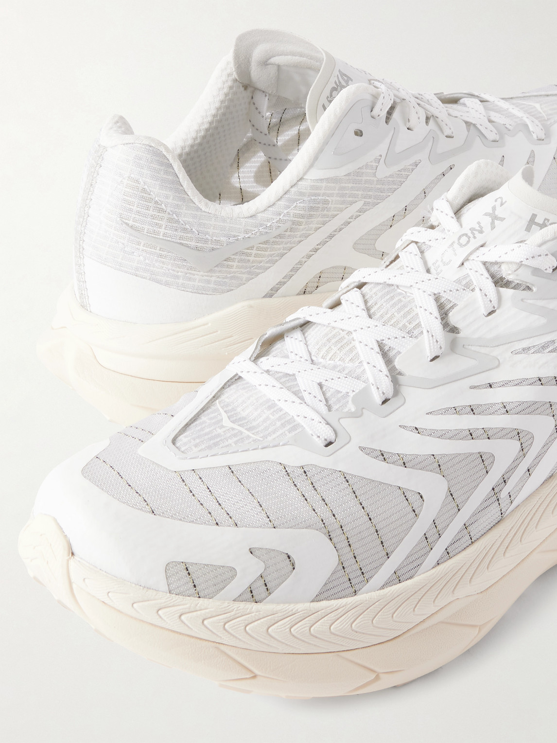 Hoka Tecton X 2 Ts Rubber-trimmed Mesh Sneakers In White