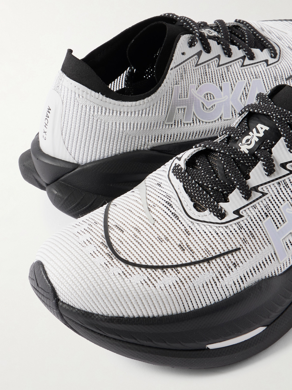 Hoka Mach X 2 Rubber-trimmed Mesh Sneakers In Black