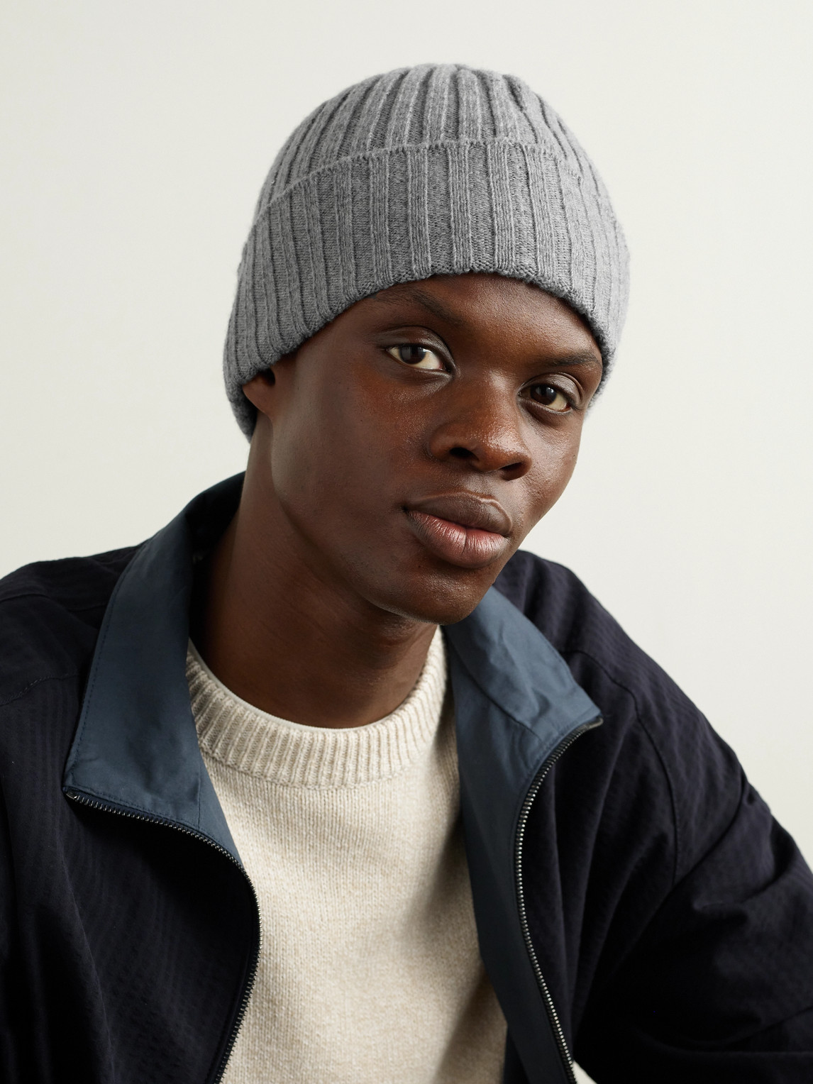 DE PETRILLO RIBBED WOOL AND CASHMERE-BLEND BEANIE