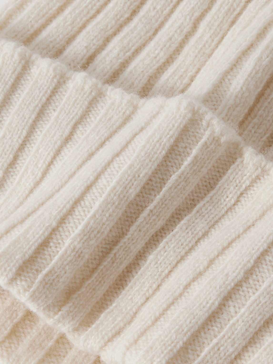 DE PETRILLO RIBBED MERINO WOOL AND CASHMERE-BLEND BEANIE