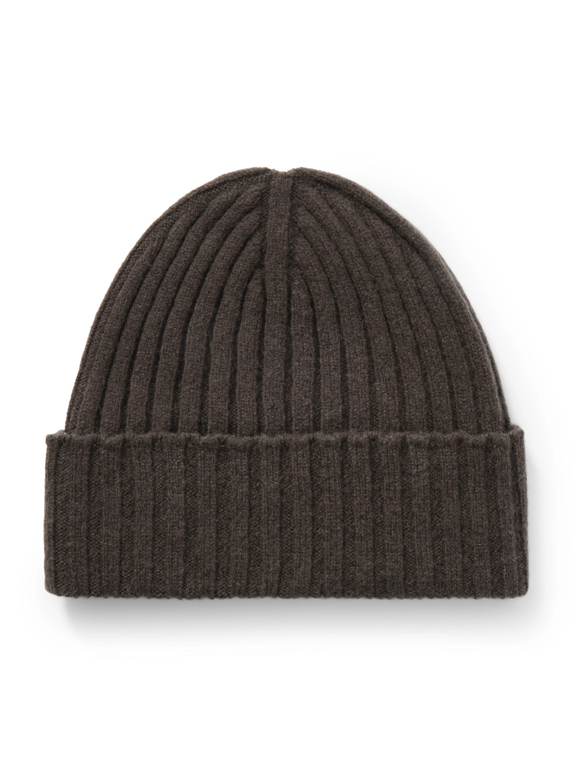 De Petrillo Ribbed Wool And Cashmere-blend Beanie In Brown