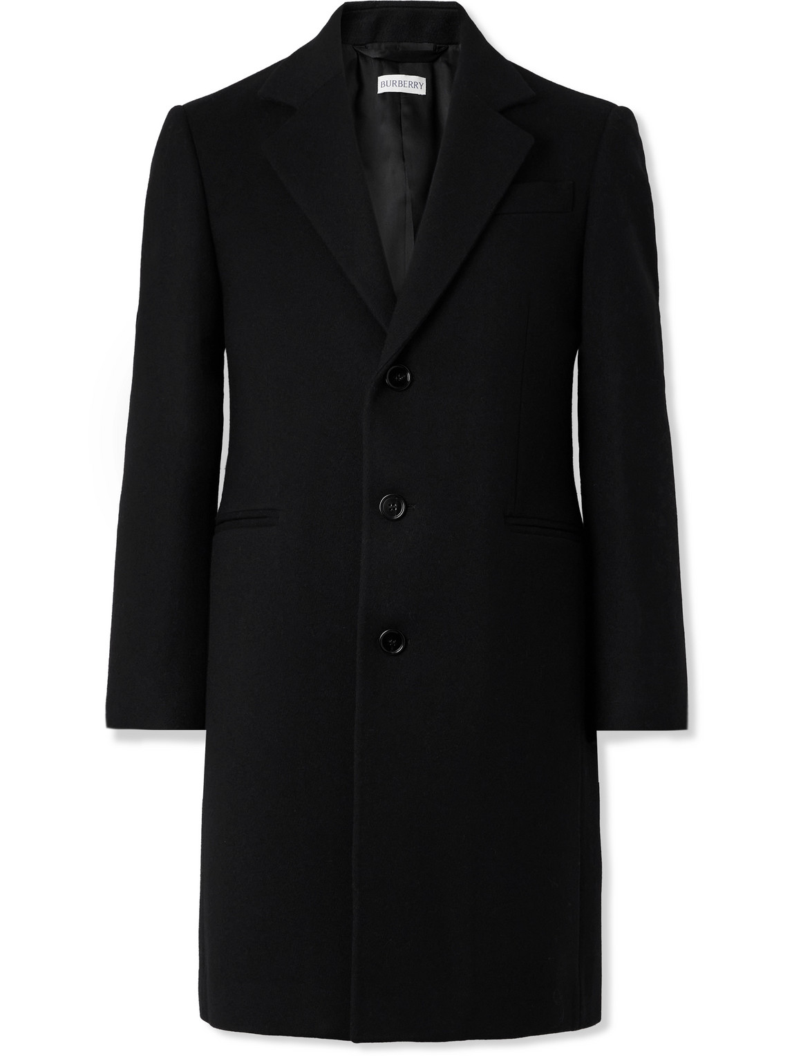 Burberry Wool-twill Coat In Black