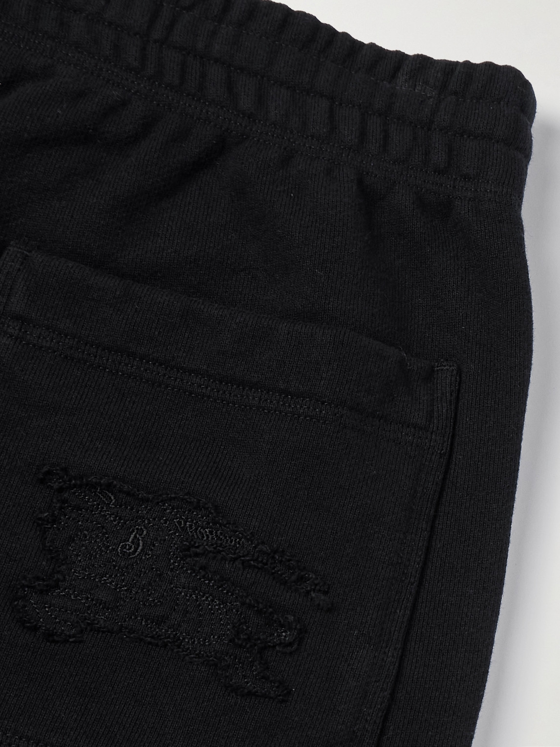 Burberry Checked Cotton Track Pants In Black