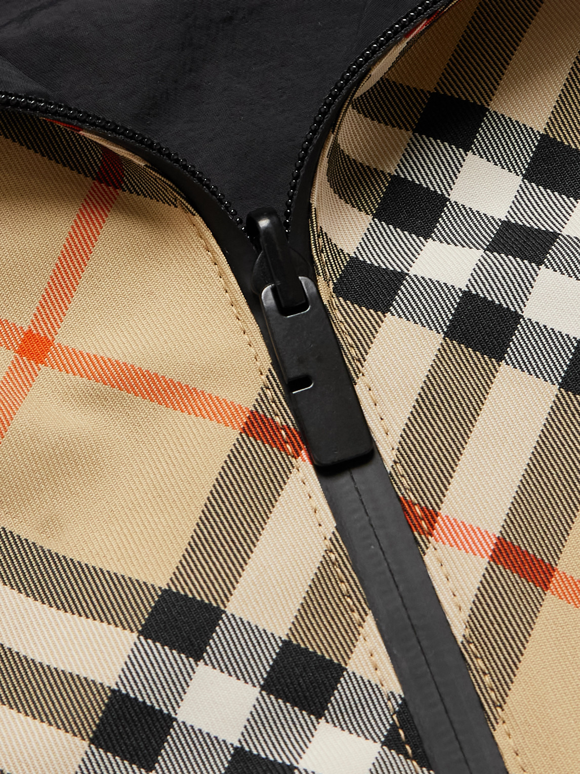 Burberry Beige Reversible Down Jacket With Hood And All-over Check Motif In Tech Fabric Man In Brown