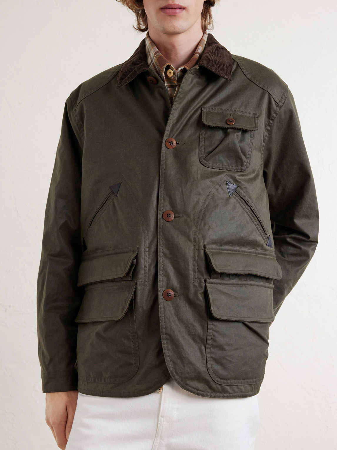  Polo Ralph Lauren - Polo Country Corduroy And Leather-trimmed Waxed Cotton-canvas Field Jacket - Men - Green - S 