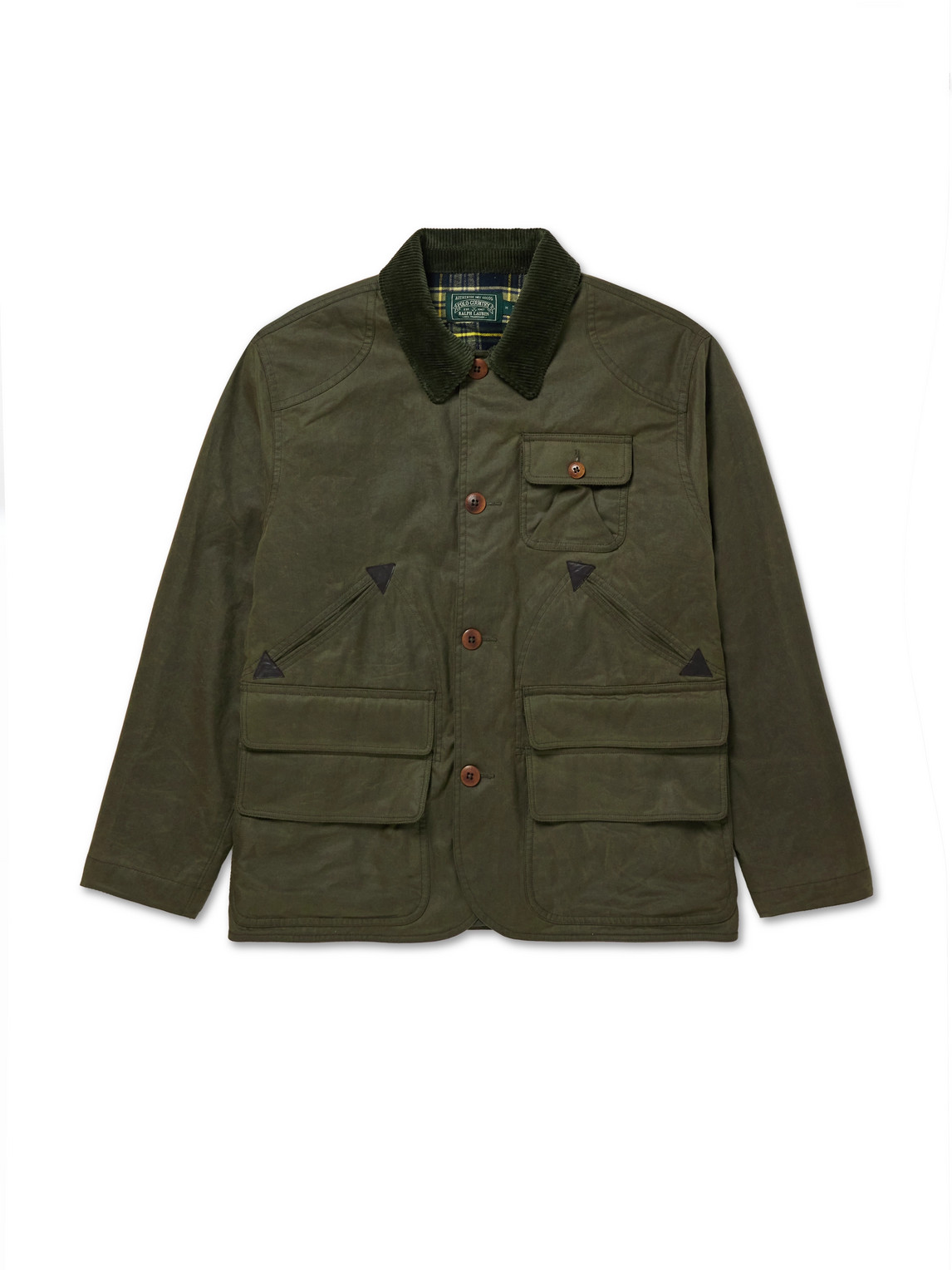 Polo Country Corduroy and Leather-Trimmed Waxed Cotton-Canvas Field Jacket