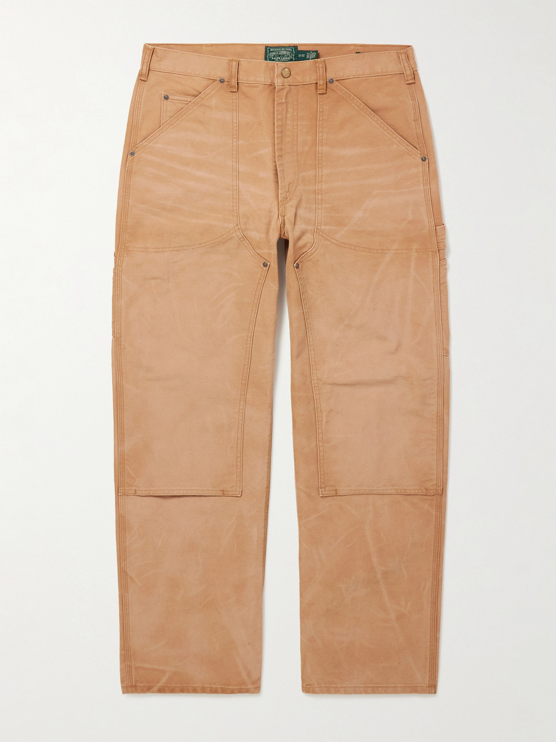 Polo Country Straight-Leg Distressed Cotton-Canvas Carpenter Trousers