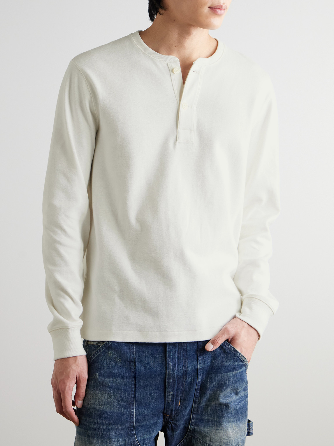 Polo Ralph Lauren Cotton Henley Long-sleeve T-shirt In Neutrals