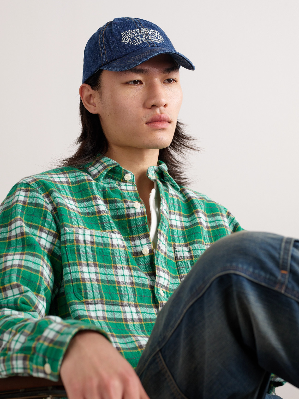 Polo Ralph Lauren Logo-embroidered Denim Baseball Cap In Blue