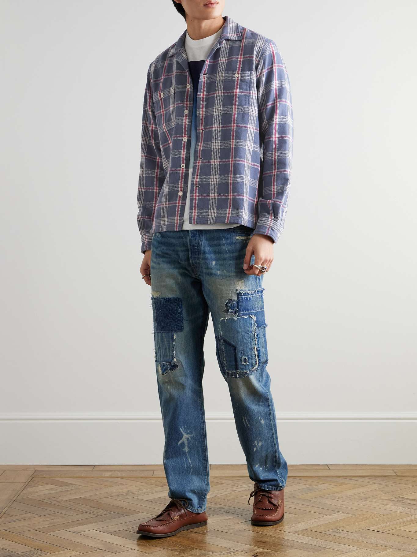 Ralph Lauren POLO COUNTRY Long Sleeve Light Flannel Check Shirt Men's Size L / eaa527050