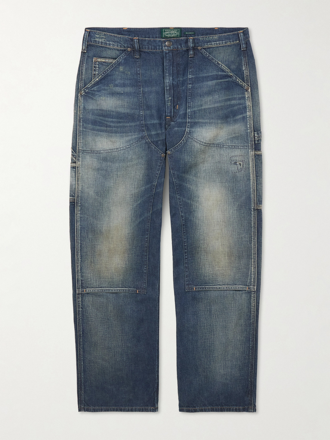 Polo Country Slim-Fit Straight-Leg Distressed Panelled Jeans