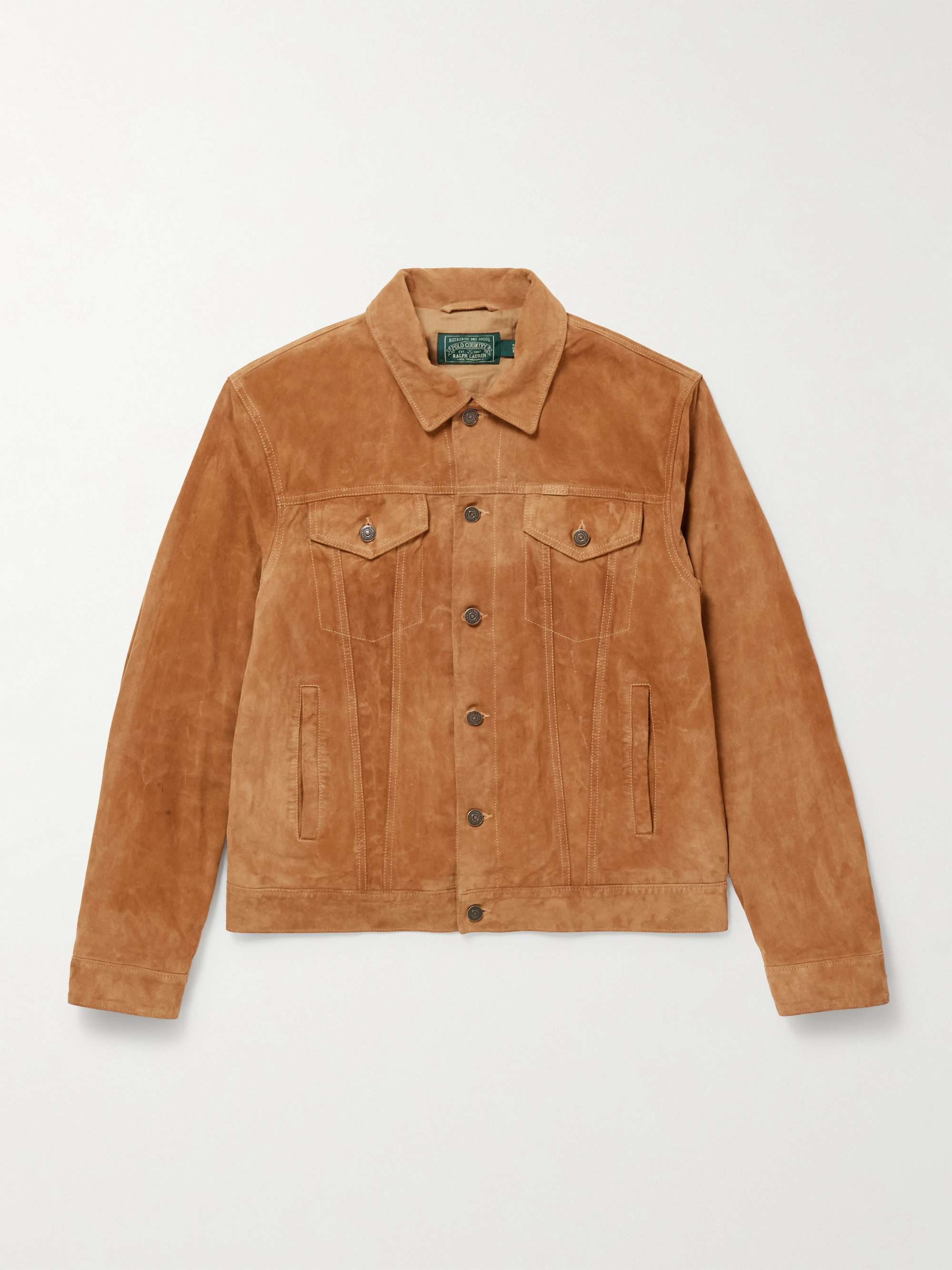 Polo Country Logo-Print Suede Jacket