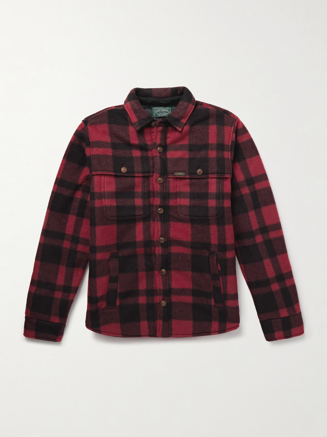 Polo Country Checked Padded Recycled-Fleece Overshirt