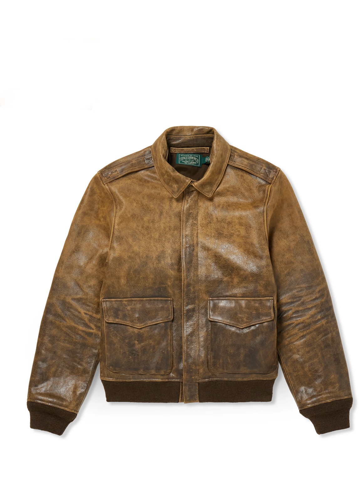 Polo Country Cracked-Leather Blouson Jacket