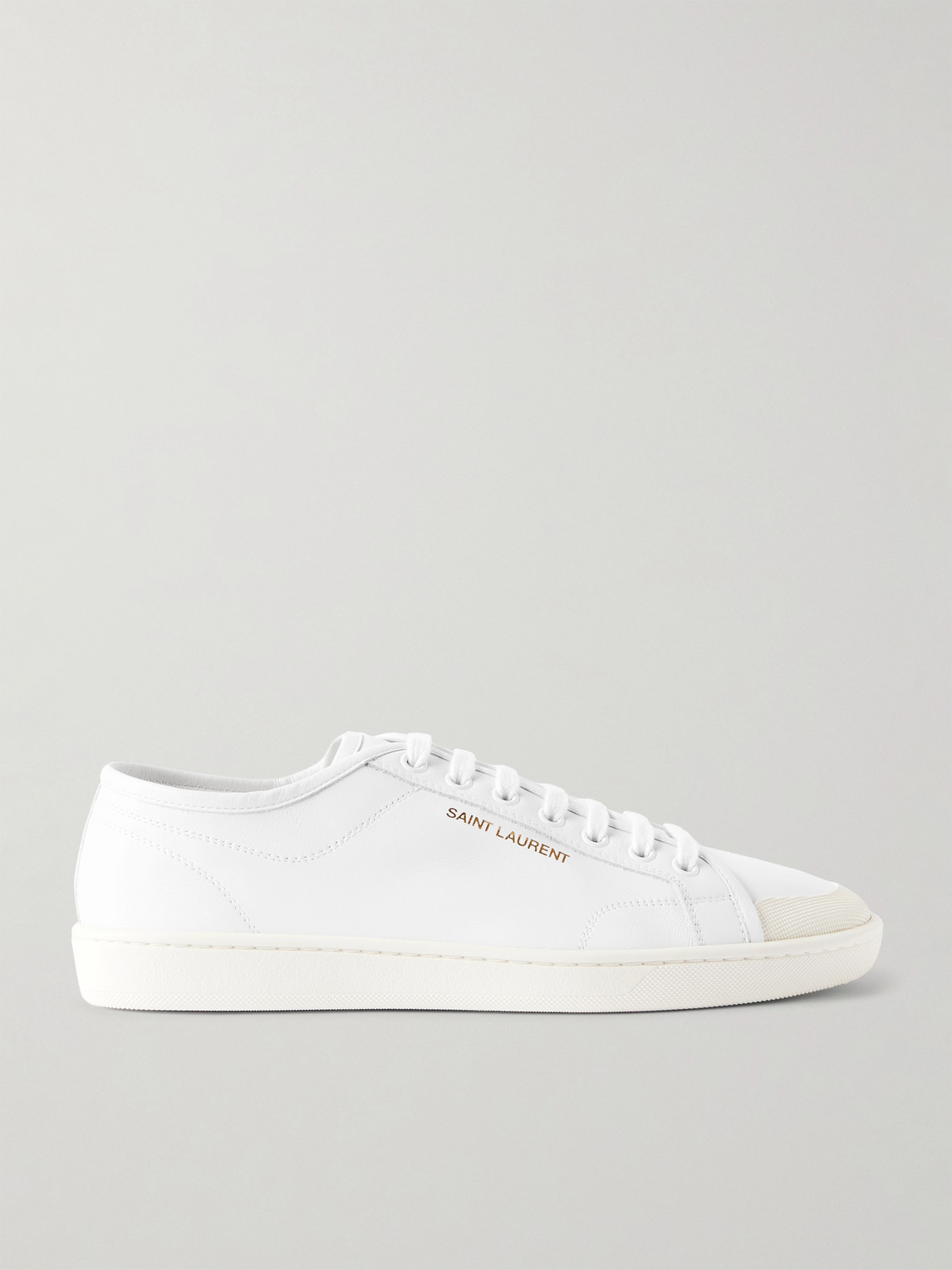 Saint Laurent Gym Low Logo-print Leather Sneakers In White
