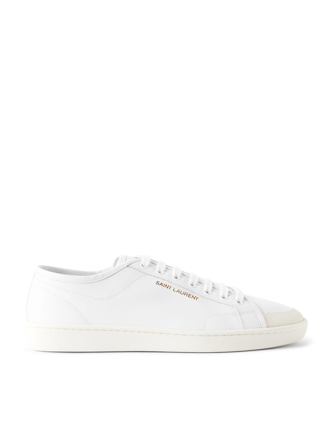 Saint Laurent Gym Low Logo-print Leather Sneakers In White