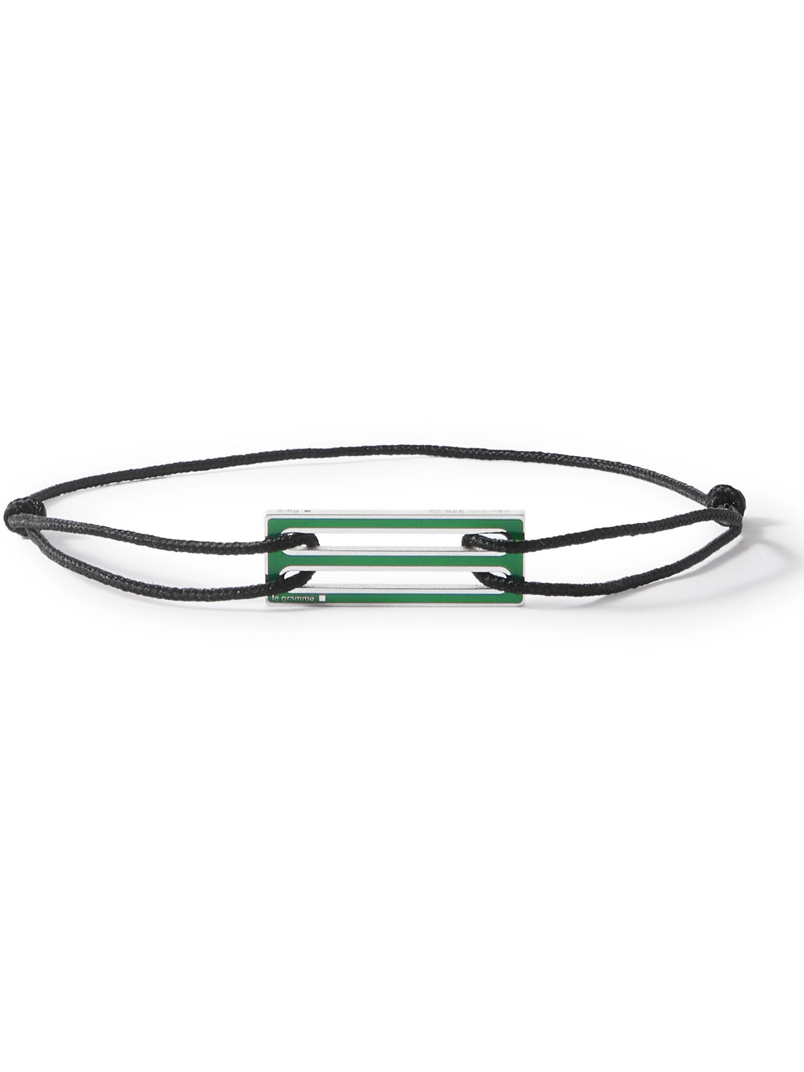 Le Gramme Le 2.5g Sterling Silver, Enamel And Cord Bracelet In Green