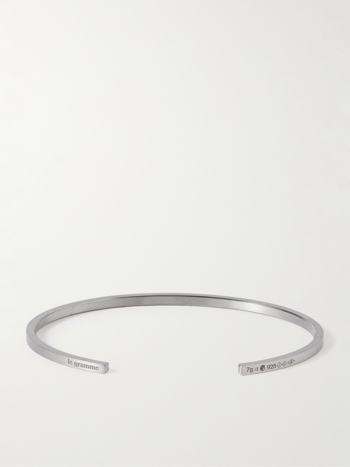 Le Gramme Le 7g Brushed Ruthenium-plated Recycled Sterling Silver Cuff In Silver