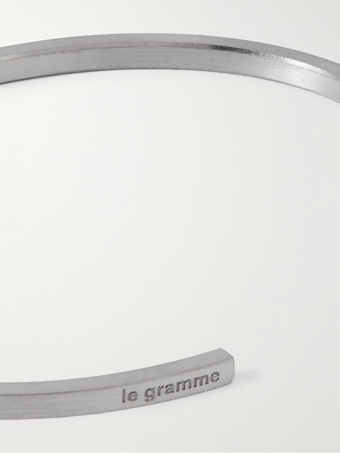 Le Gramme Le 7g Brushed Ruthenium-plated Recycled Sterling Silver Cuff In Silver