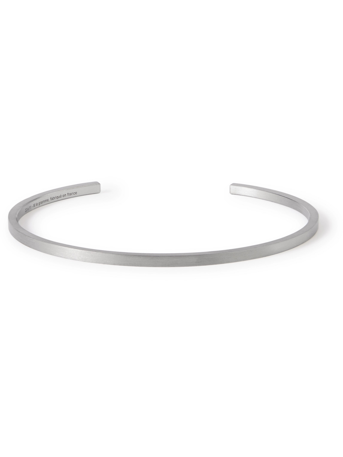 Le Gramme Le 7g Brushed Ruthenium-plated Recycled Sterling Silver Cuff In Silver